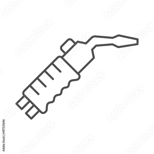 Welding torch line outline icon