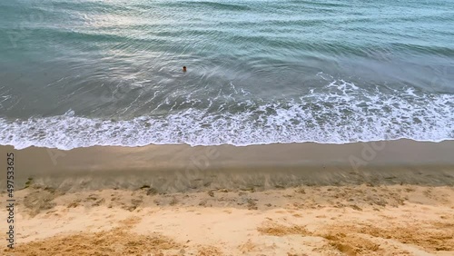 Beach waves over the sand from the sunset dune in Jericoacoara