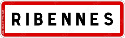 Panneau entrée ville agglomération Ribennes / Town entrance sign Ribennes