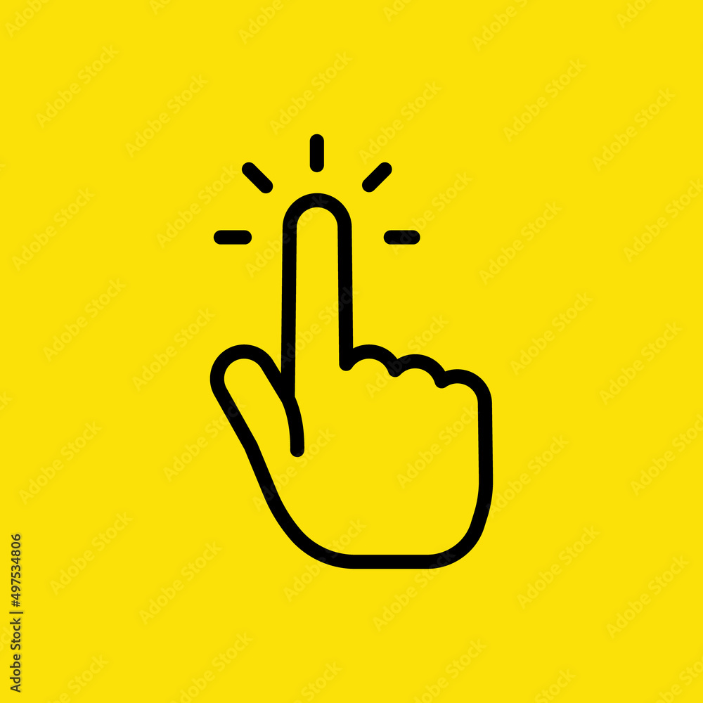 Obraz premium Hand click icon. Vector clicking pointer finger.
