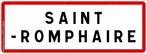 Panneau entrée ville agglomération Saint-Romphaire / Town entrance sign Saint-Romphaire