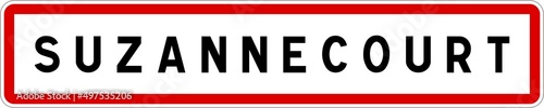 Panneau entrée ville agglomération Suzannecourt / Town entrance sign Suzannecourt