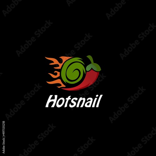 Hot snail mascot logo design concept
