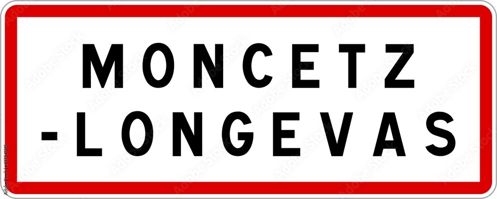 Panneau entrée ville agglomération Moncetz-Longevas / Town entrance sign Moncetz-Longevas