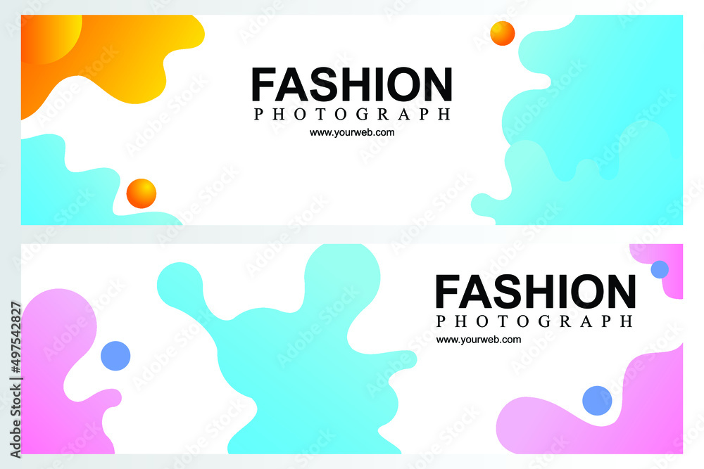 illustration of a card fashion promotion with gradient color and liquid shape illustration of a card fashion promotion with gradient color and liquid shape