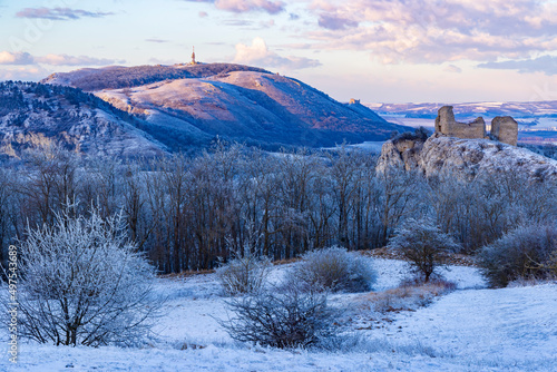 Winter landscape near Mikulov, Palava region, Southern Moravia, Czech Republic photo