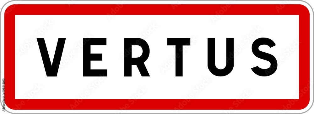 Panneau entrée ville agglomération Vertus / Town entrance sign Vertus