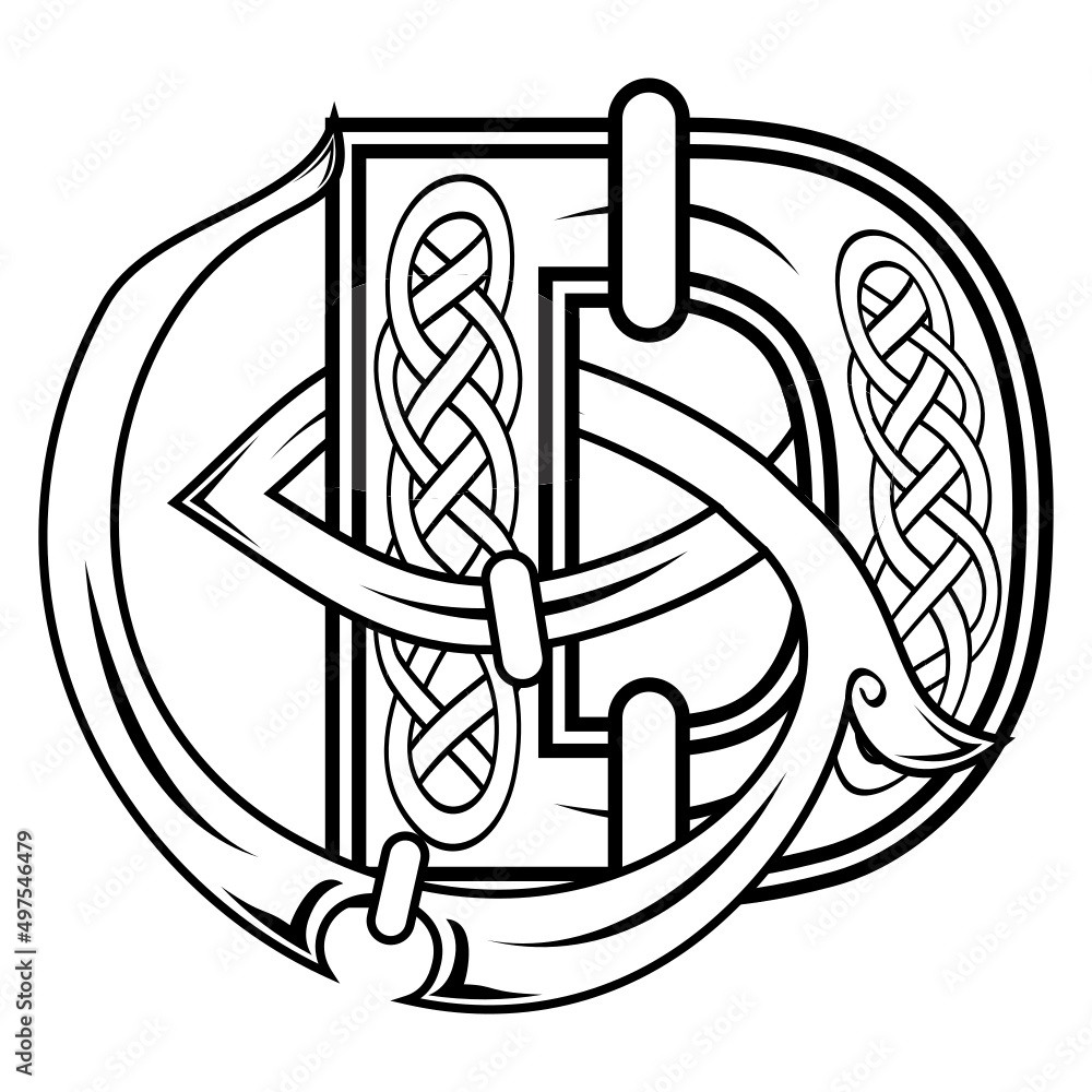 celtic D letter illustration in vector format Stock Vector | Adobe Stock