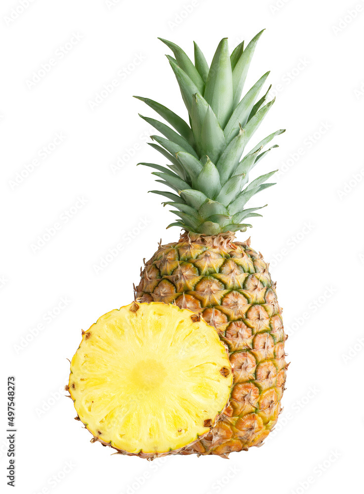 ripe pineapple on white isolated background ripe pineapple on white isolated background