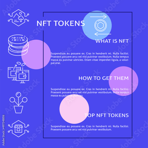 NFT tokens banner template with place for text