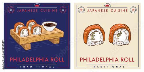 Philadelphia roll - Japanese maki sushi food