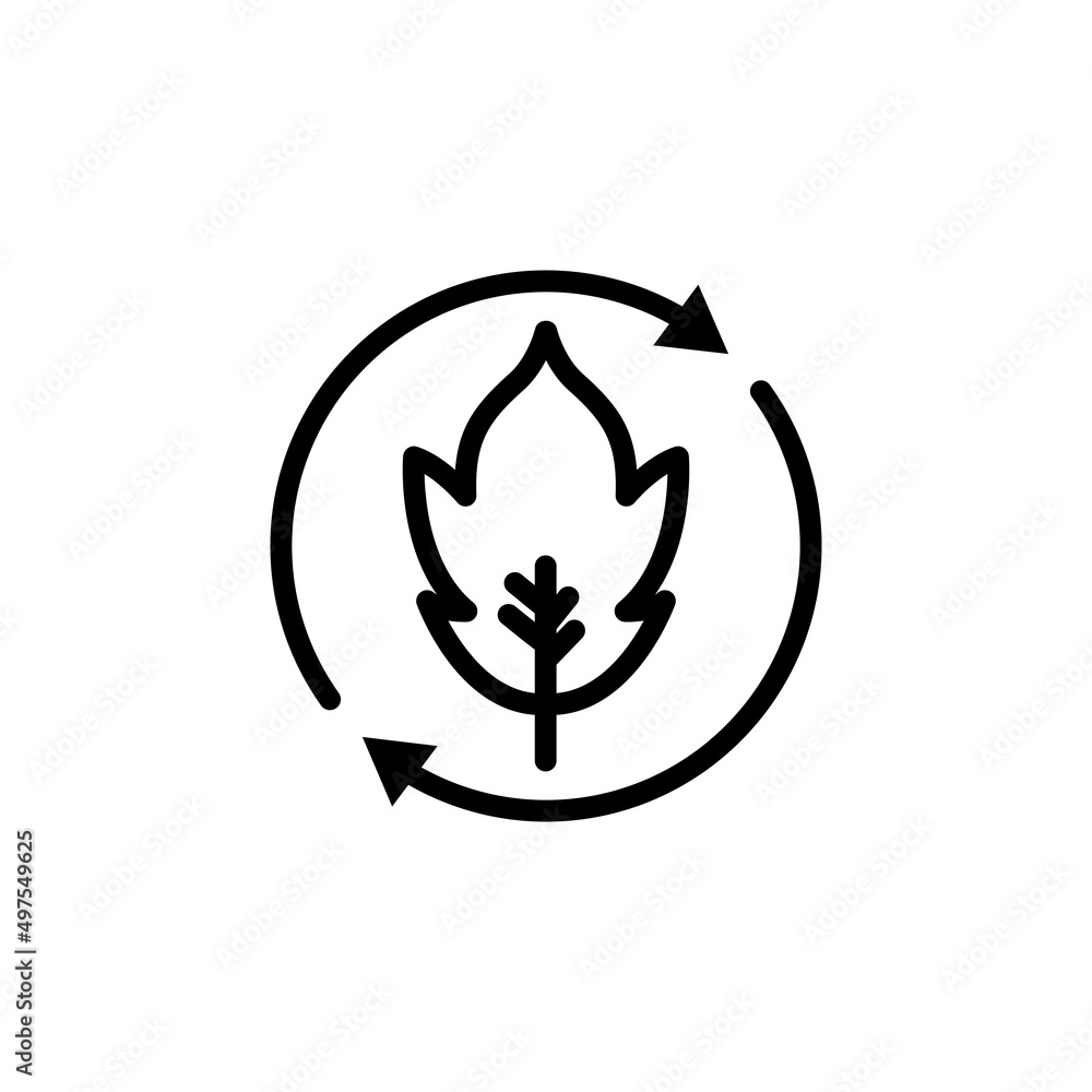 Leaf icon with circle. suitable for ecology symbol. line icon style. simple design editable. Design template vector Leaf icon with circle. suitable for ecology symbol. line icon style. simple design editable. Design template vector