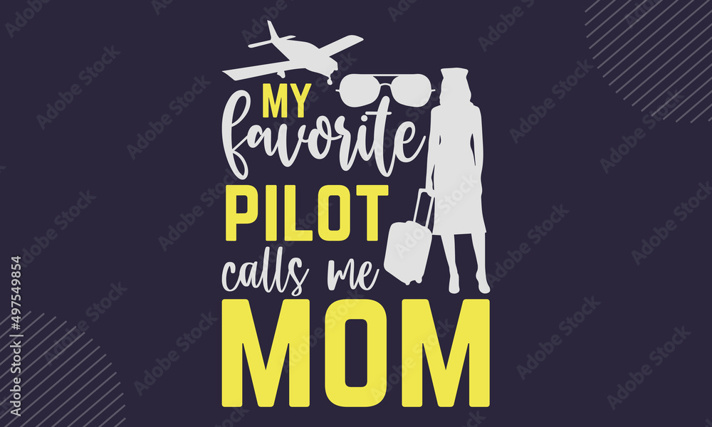 My Favorite Pilot Calls Me Mom T-Shirt - Mother's Day Floral Graphic Tee, Unisex Fit, Black