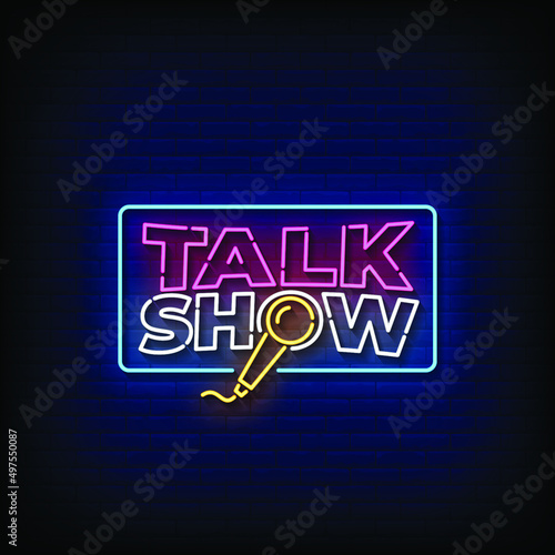Talk Show Neon Signs Style Text Vector