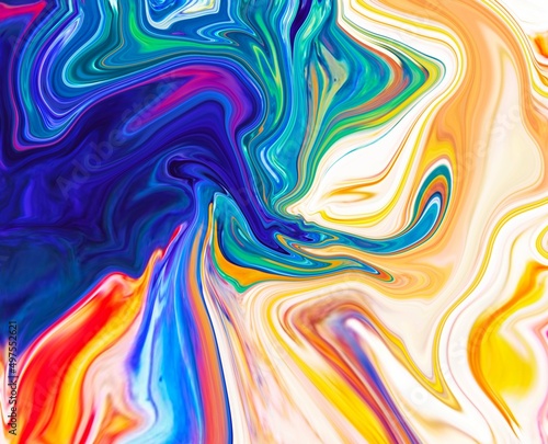 Fluid Art. Abstract colorful background, wallpaper. Mixing paints. Modern art, marble texture.