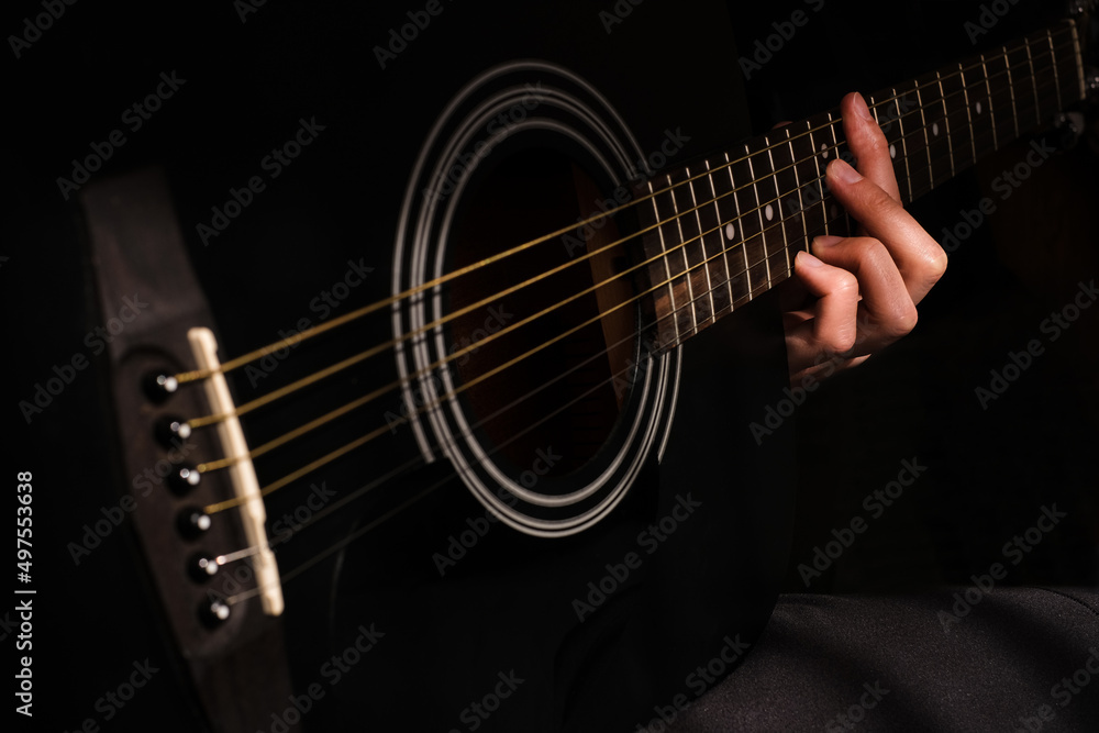 professional musician playing guitar close-up of hands professional musician playing guitar close-up of hands