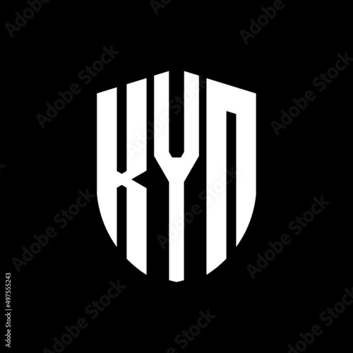 KYN letter logo design. KYN modern letter logo with black background. KYN creative  letter logo. simple and modern letter logo. vector logo modern alphabet font overlap style. Initial letters KYN  photo