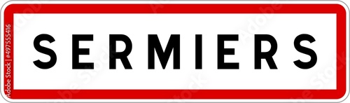 Panneau entrée ville agglomération Sermiers / Town entrance sign Sermiers photo