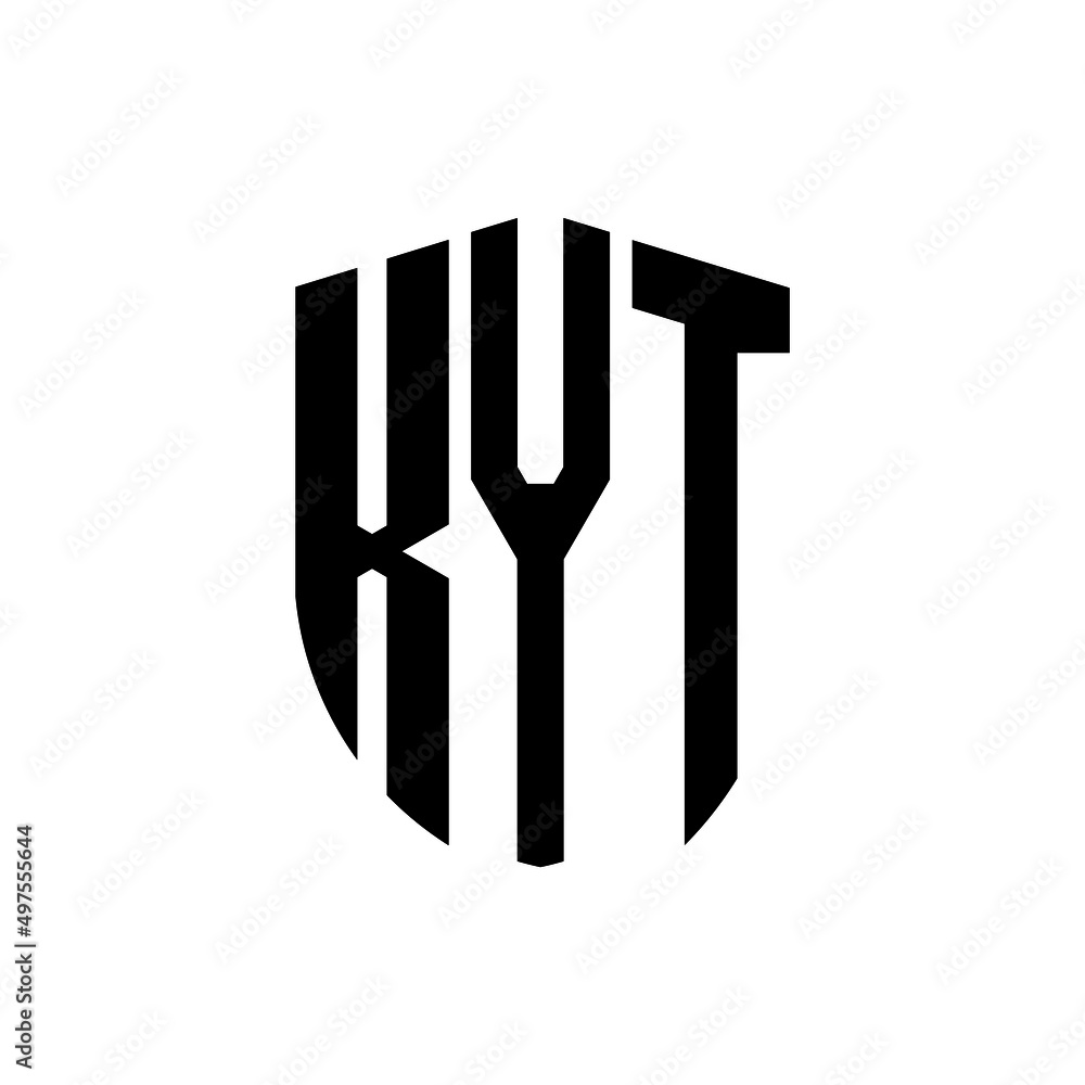 KYT letter logo design. KYT modern letter logo with black background