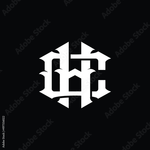 template logo CH or HC monogram logo initial handmade for clothing, apparel, sport, baseball, basketball or logo design vector