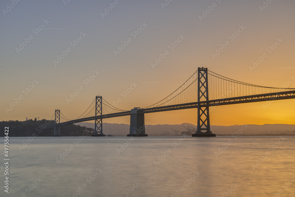 Silhouette of Famous San Francisco Bridge in the Morning Silhouette of Famous San Francisco Bridge in the Morning
