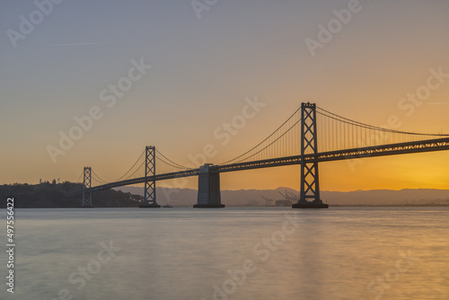 Silhouette of Famous San Francisco Bridge in the Morning © Hanyun