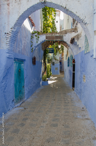 Calles típicas de Chaouen Marruecos, pueblo azul