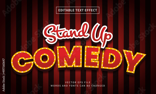 Fotografiet 3d stand up comedy text effect