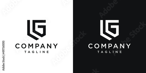 Creative Letter LG Monogram Logo Design Icon Template White and Black Background photo