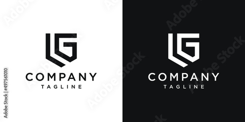 Creative Letter LG Monogram Logo Design Icon Template White and Black Background