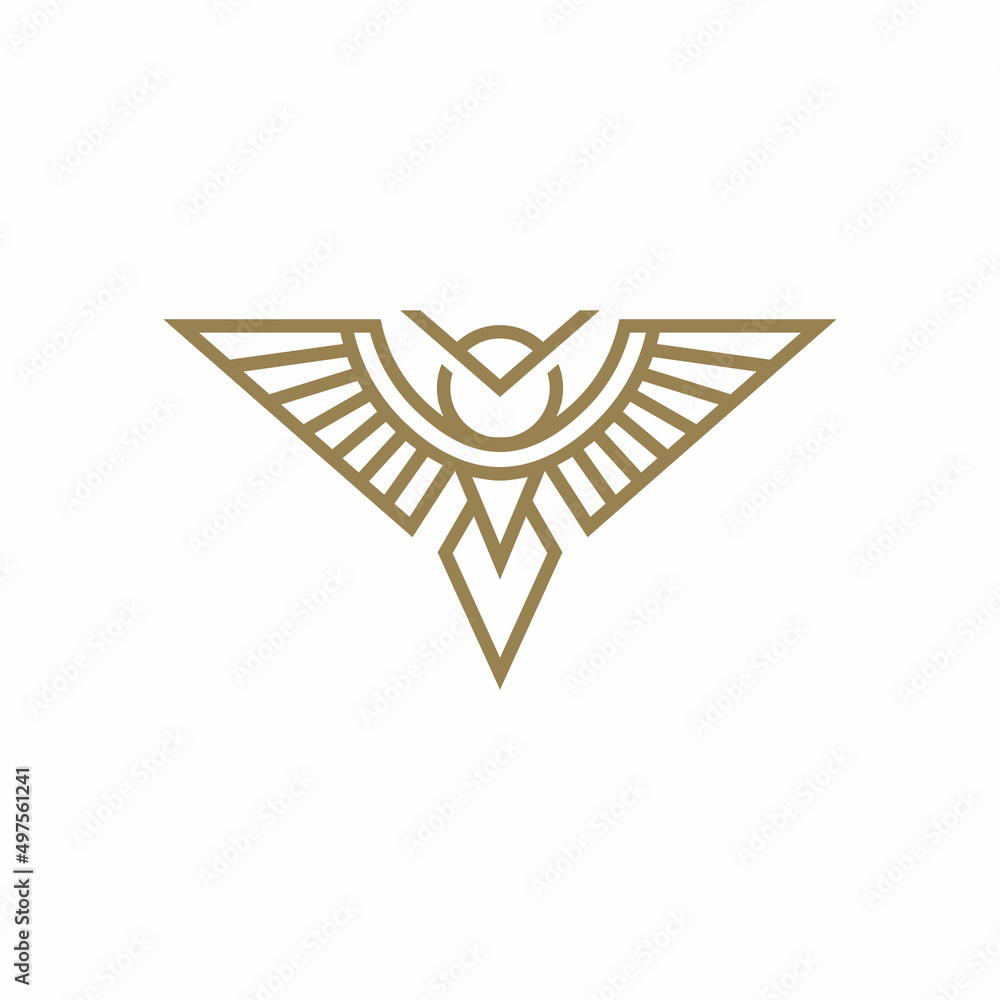 owl line art logo design template owl line art logo design template