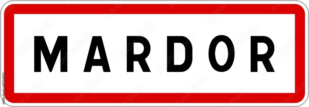 Panneau entrée ville agglomération Mardor / Town entrance sign Mardor