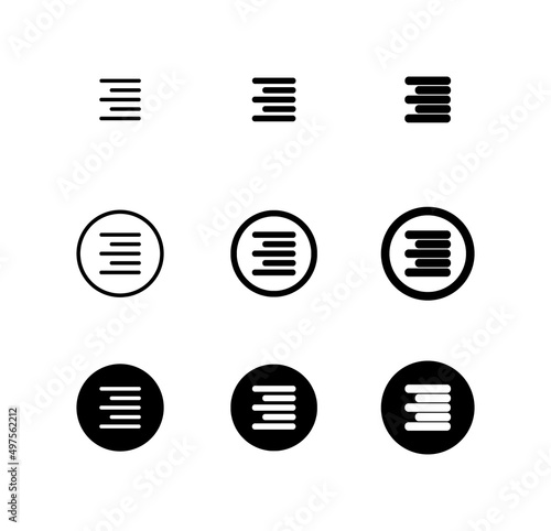 Text Align Right Aligned flat UI icon set