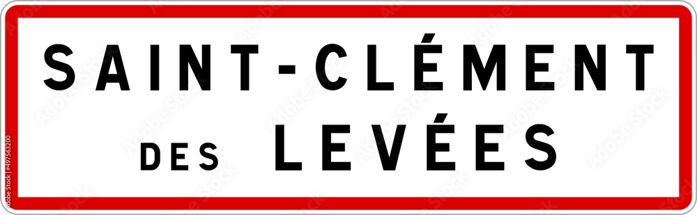 Panneau entrée ville agglomération Saint-Clément-des-Levées / Town entrance sign Saint-Clément-des-Levées Panneau entrée ville agglomération Saint-Clément-des-Levées / Town entrance sign Saint-Clément-des-Levées