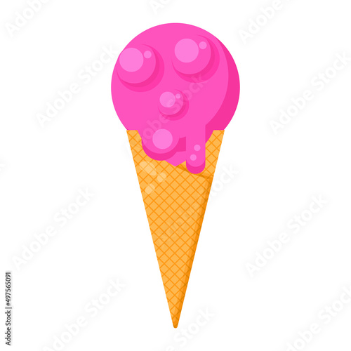 Abstract Flat Fast Food Ice Cream Sweet Meal Background Vector Design Style Cooking, Breakfast