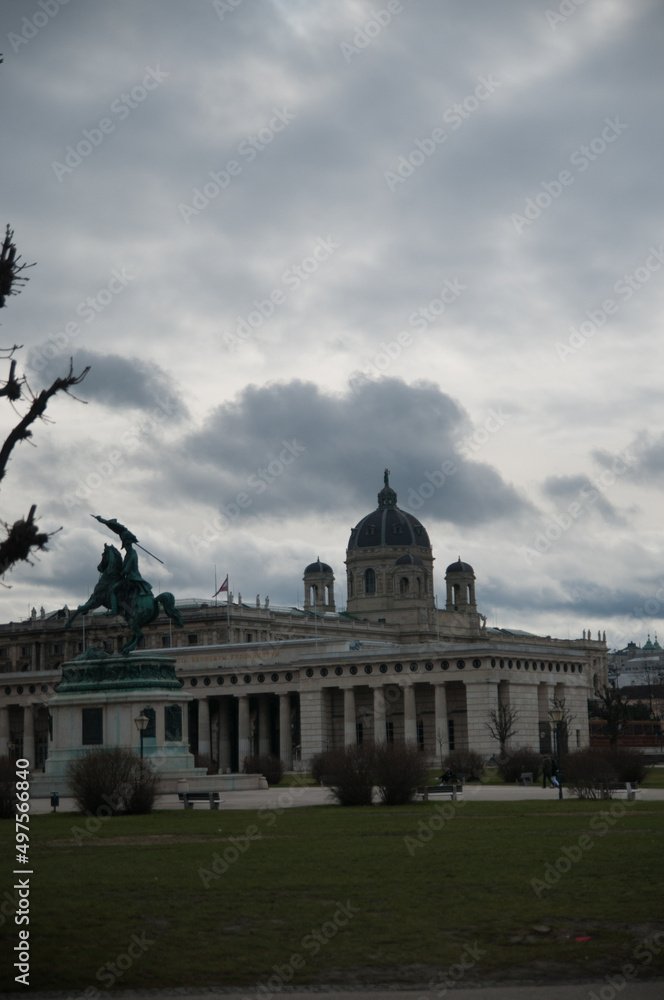 architectural monuments of Vienna in cloudy weather. European culture, historical monuments of architecture. history, architecture of austria