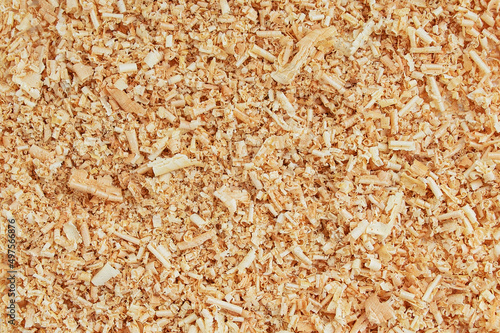 Foto Background texture cedar shavings yellow.