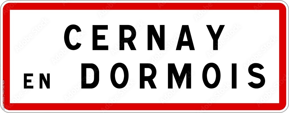 Panneau entrée ville agglomération Cernay-en-Dormois / Town entrance sign Cernay-en-Dormois