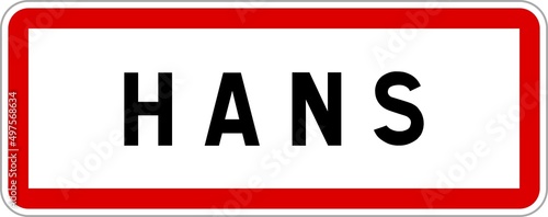 Panneau entrée ville agglomération Hans / Town entrance sign Hans photo