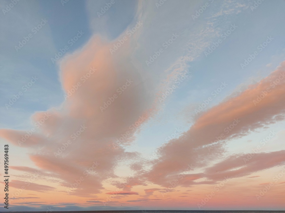 a beautiful sunset sky above the north sea