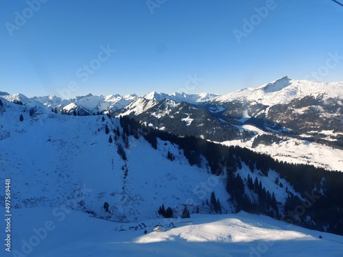 beautiful landscape of the alps in austria on a sunny day