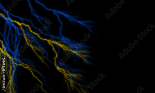 Lightning yellow and blue colors Ukraine nationalflag background