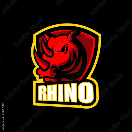 Rhino head esport logo, suitable for esports, gaming, team or community logos.