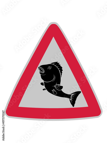 Vorsicht Fisch Schild 