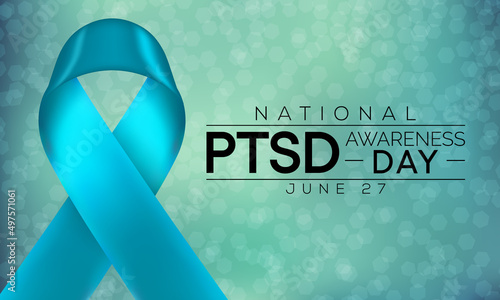 PTSD awareness day is observed every year on June 27. Post-traumatic stress disorder is a psychiatric disorder that may occur in people who have experienced or witnessed a traumatic event. vector art photo