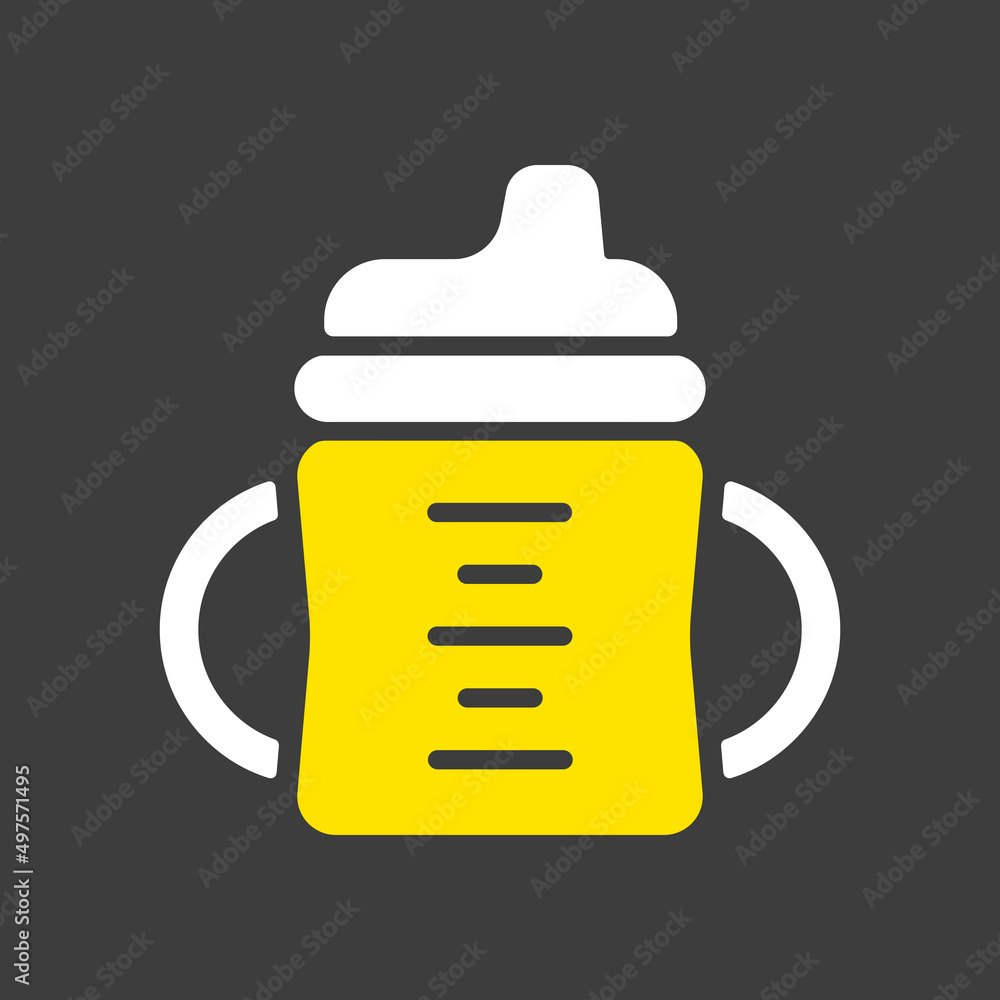 Toddler sippy cup vector glyph icon Toddler sippy cup vector glyph icon