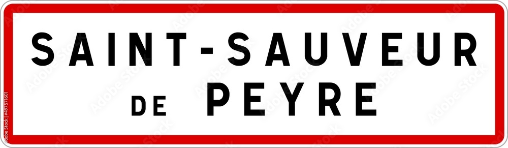 Panneau entrée ville agglomération Saint-Sauveur-de-Peyre / Town entrance sign Saint-Sauveur-de-Peyre Panneau entrée ville agglomération Saint-Sauveur-de-Peyre / Town entrance sign Saint-Sauveur-de-Peyre