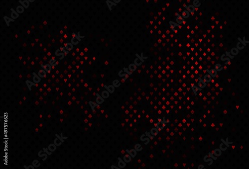 Dark red vector template with poker symbols.