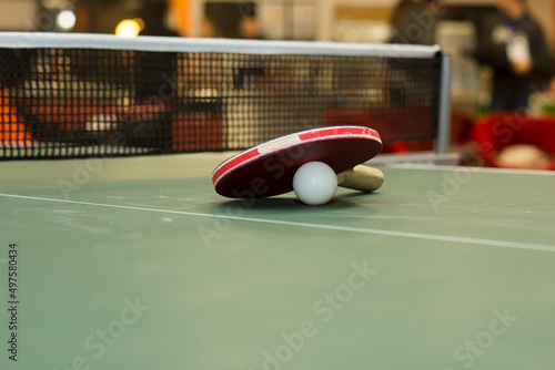 table tennis ball and racket