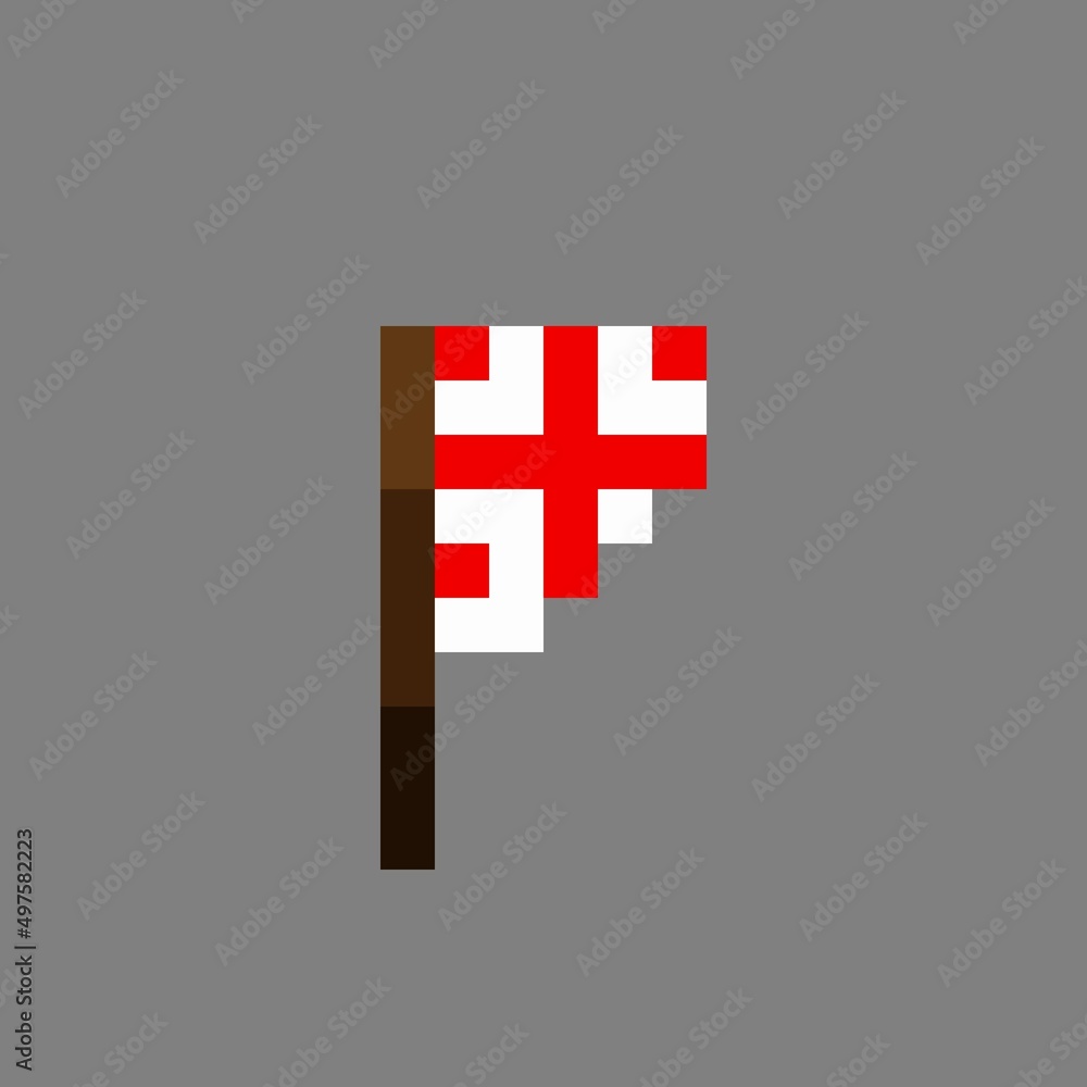 Obraz premium Georgia flag pixel art. Vector illustration.
